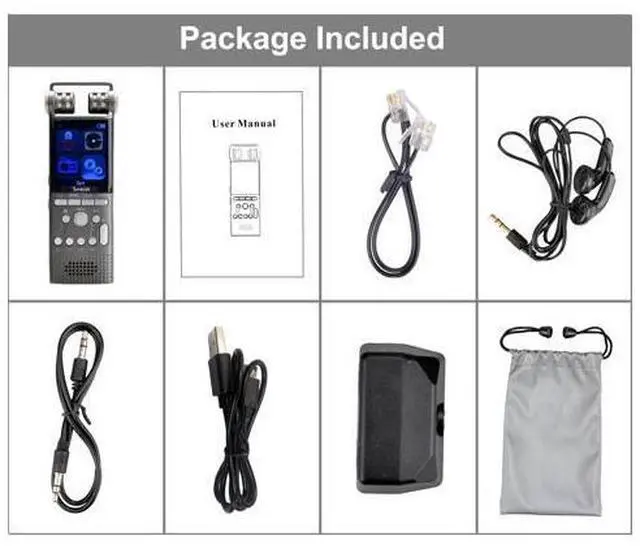 Main image of Professional Voice Activated Digital Voice Recorder 16GB USB Spy Pen Non-Stop 70hrs Recording PCM 1536Kbps,Support TF-Card, Cellphone Recorder and Dictaphone Recorder