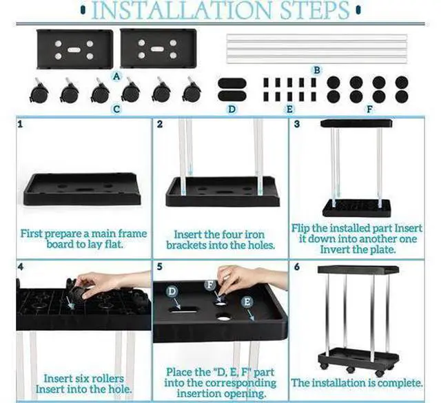 Main image of CORN Tower Stand, PC Stand 2-Tier CPU Stand with 6 Locking Caster Wheels Suitable for Most PC (Plastic)