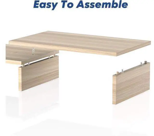Main image of Desk Dual Monitor Stand Riser - Computer Stand For Desktop Monitor, Desk Shelf For Monitor, Wood Monitor Stand With Adjustable Length And Angle, Desktop Organizer, Large Monitor Stand For Laptop(Oak)