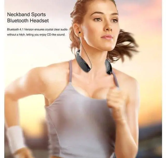 Main image of Foldable Bluetooth Headset, Lightweight Retractable Bluetooth Headphones for Sports&Exercise, Noise Cancelling Stereo Neckband Wireless Headset (with carry case)