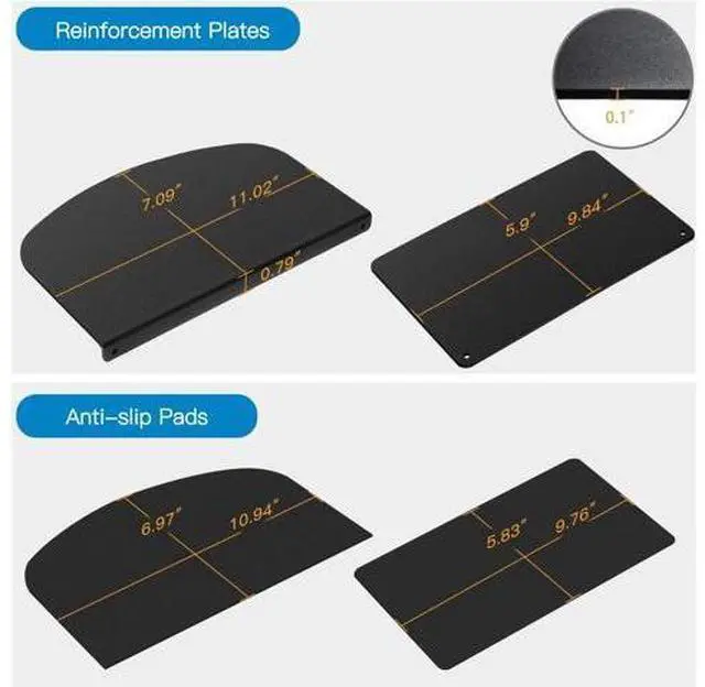 Main image of HUANUO Steel Monitor Mount Reinforcement Plate for Thin, Glass and Other Fragile Tabletop, Steel Bracket Plate Fits Most Monitor Stand C Clamp Installation