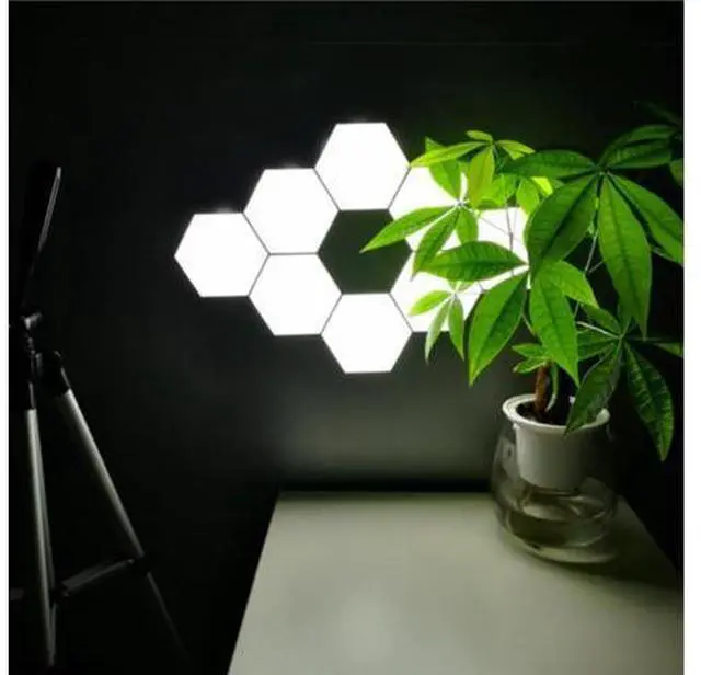 Main image of Hexagonal LED lights, APP-controlled WiFi smart RGB light board, geometric lights, DIY panel lights, USB connection, multiple colors Can be spliced at will For game decoration,6pcs