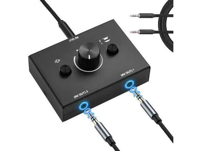 Alt view image 7 of 7 - 3.5mm Stereo Audio Switch Audio Switcher Passive Speaker Headphone Manual Selector Splitter Box Audio Sharing