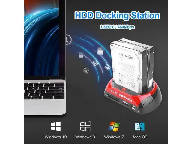 Alt view image 7 of 7 - to 2.5 3.5 Inch Hard Drive Docking Station SATA IDE Dual Slots External SSD HDD Enclosure Compatible with Windows