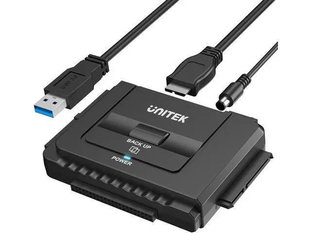 Alt view image 7 of 7 - Unitek USB 3.0 to IDE and SATA Converter External Hard Drive Adapter Kit for Universal 2.5/3.5 HDD/SSD Hard Drive Disk, One Touch Backup Function, Included 12V/2A Power Adapter