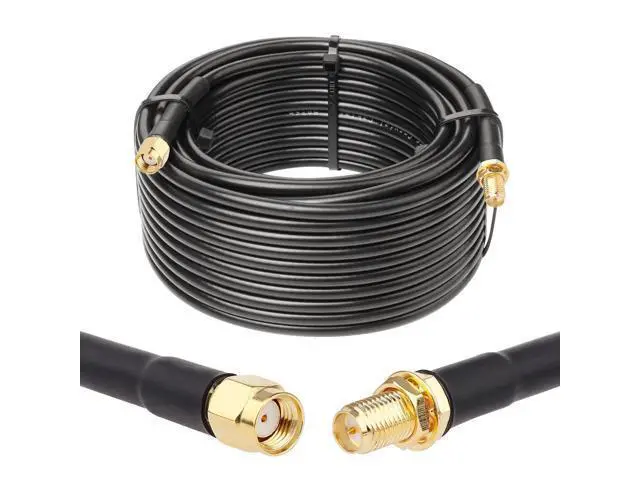 Alt view image 6 of 7 - 50ft RP-SMA Male to RP-SMA Female Coax Cable, XRDS -RF RG58 RP-SMA WiFi Antenna Extension Coax Cable for WiFi LAN Router Wireless Network Card Adapte