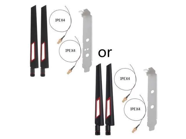 Alt view image 7 of 7 - 2x10Dbi Dual Band 2.4G/5GHz M.2 IPEX MHF4 20cm Cable to RP-SMA Pigtail Antenna Set For AX210 AX200 9260 NGFF WiFi