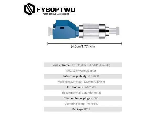 Alt view image 7 of 7 - fyboptwu - 9 pcs Visual Fault Locator Adapter FC Male to LC Female Adapter Optic Fiber Convertor Single Mode 9/125um Hybrid Optical Adapter Adapter Fiber Optical UPC Adapter Coupler