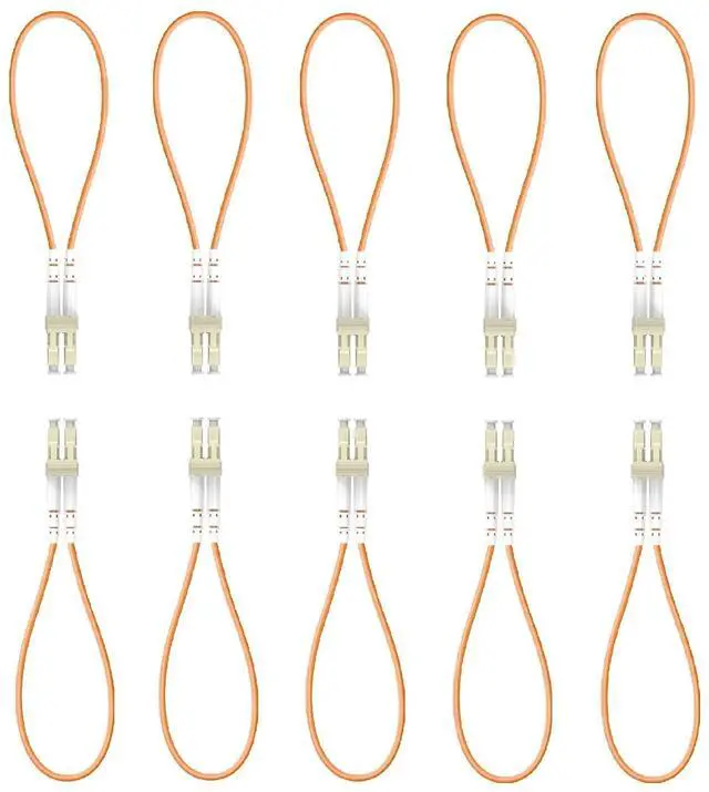 Main image of 10pack LC Multimode OM2 Fiber Loopback Adapter with Pull Tab, for Fiber Optic Testing and Equipment Diagnostics 2pcs/Bag