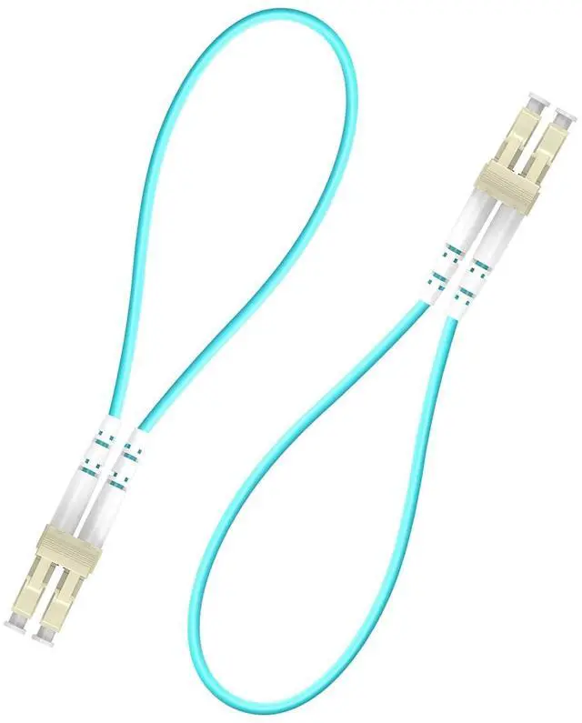 Main image of 2pack LC to LC OM3 10Gb Multimode Fiber Optic Loopback, Durable Pull Ring Design for Network Testing and Maintenance