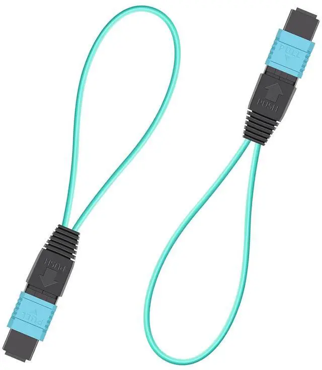 Main image of 2pack MPO 24-Core OM3 Multimode Fiber Loopback, Pull Ring Design for 10Gb/40Gb Network Testing, Data Center & Telecom Maintenance