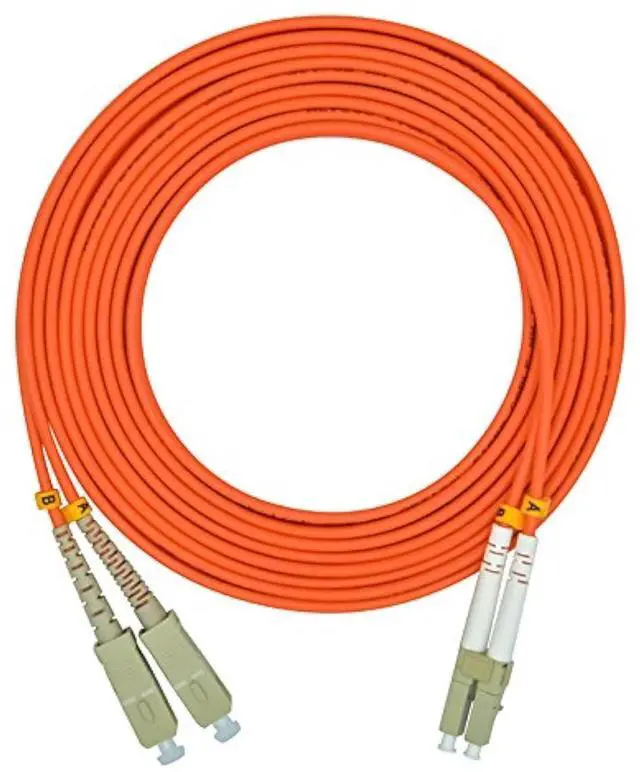 Main image of 30Meters 100ft LC to SC Duplex 62.5/125 OM1 Multimode Fiber Optic Cable Jumper Optical Patch Cord LC-SC