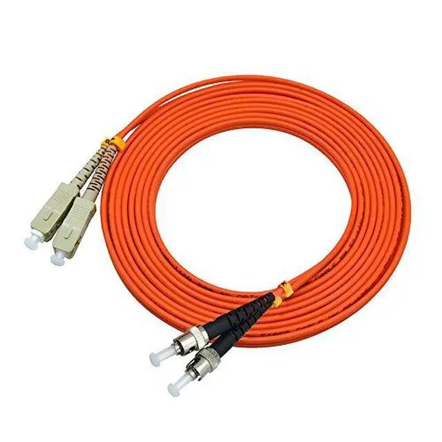 Alt view image 4 of 4 - 30Meters 100ft SC to ST Duplex 62.5/125 OM1 Multimode Fiber Optic Cable Jumper Optical Patch Cord SC-ST
