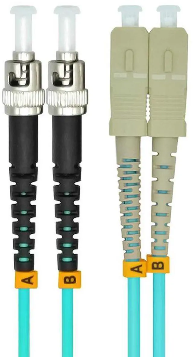 Alt view image 2 of 4 - 50Meters 160ft SC to ST Duplex 50/125 10G OM3 Multi-Mode Fiber Optic Cable Jumper Optical Patch Cord SC-ST