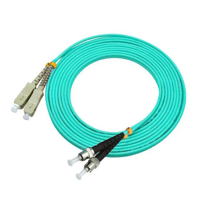 Alt view image 3 of 4 - 50Meters 160ft SC to ST Duplex 50/125 10G OM3 Multi-Mode Fiber Optic Cable Jumper Optical Patch Cord SC-ST