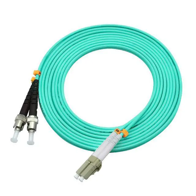 Alt view image 3 of 4 - 10 Meters 33ft LC to ST Duplex 50/125 10G OM3 Multi-Mode Fiber Optic Cable Jumper Optical Patch Cord LC-ST