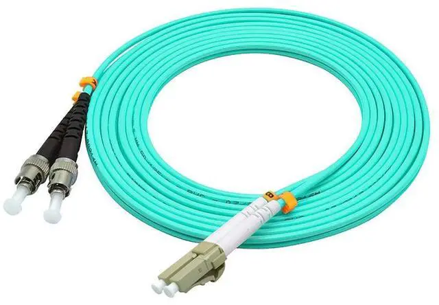 Alt view image 4 of 4 - 10 Meters 33ft LC to ST Duplex 50/125 10G OM3 Multi-Mode Fiber Optic Cable Jumper Optical Patch Cord LC-ST