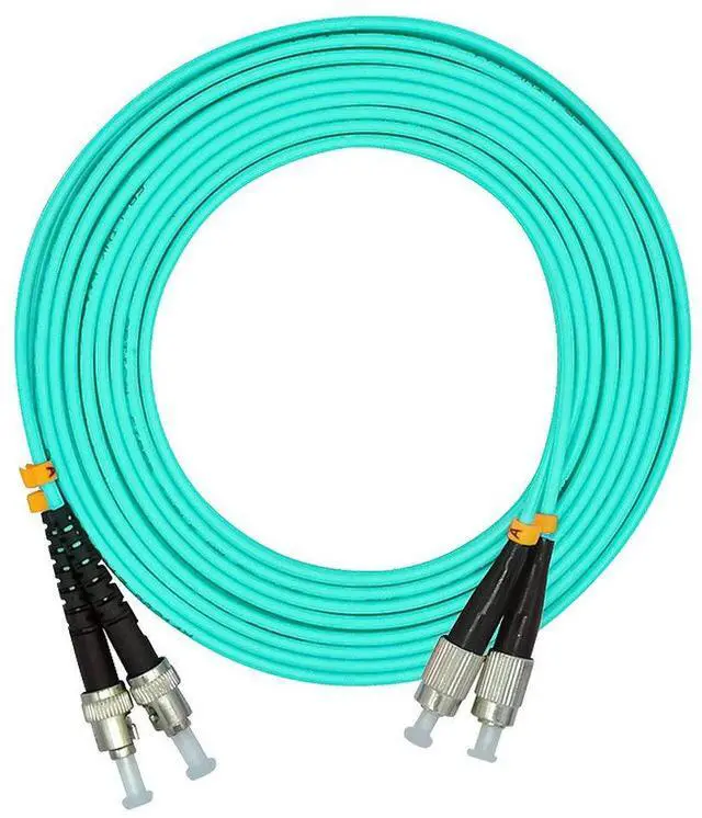 Main image of 20Meters 65ft FC to ST Duplex 50/125 10G OM3 Multi-Mode Fiber Optic Cable Jumper Optical Patch Cord FC-ST