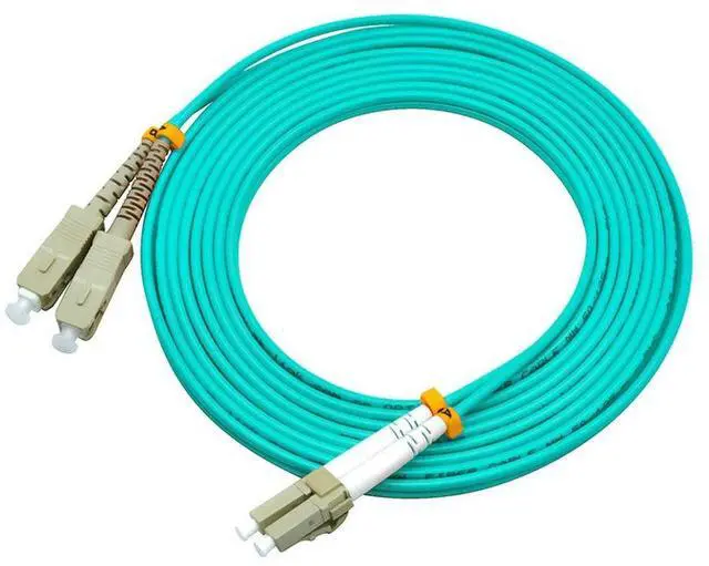 Alt view image 3 of 4 - 20Meters 65ft LC to SC Duplex 50/125 10G OM3 Multi-Mode Fiber Optic Cable Jumper Optical Patch Cord LC-SC