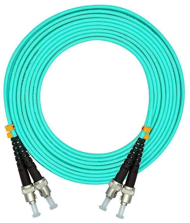 Main image of 10 Meters 33ft ST to ST Duplex 50/125 10G OM3 Multi-Mode Fiber Optic Cable Jumper Optical Patch Cord ST-ST