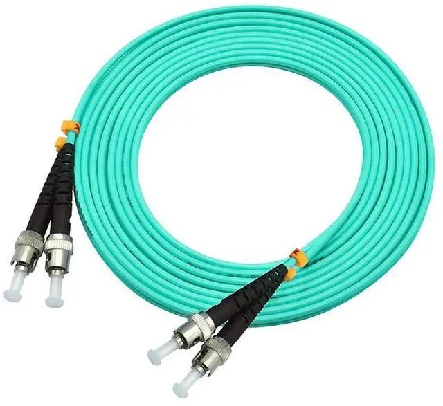 Alt view image 3 of 4 - 10 Meters 33ft ST to ST Duplex 50/125 10G OM3 Multi-Mode Fiber Optic Cable Jumper Optical Patch Cord ST-ST