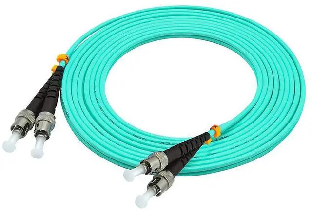Alt view image 4 of 4 - 10 Meters 33ft ST to ST Duplex 50/125 10G OM3 Multi-Mode Fiber Optic Cable Jumper Optical Patch Cord ST-ST