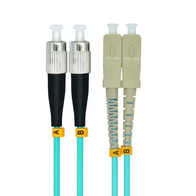Alt view image 2 of 4 - 30Meters 100ft SC to FC Duplex 50/125 10G OM3 Multi-Mode Fiber Optic Cable Jumper Optical Patch Cord SC-FC