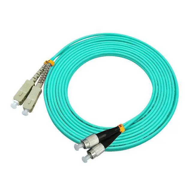 Alt view image 3 of 4 - 30Meters 100ft SC to FC Duplex 50/125 10G OM3 Multi-Mode Fiber Optic Cable Jumper Optical Patch Cord SC-FC