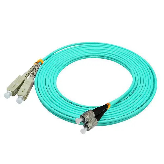 Alt view image 4 of 4 - 30Meters 100ft SC to FC Duplex 50/125 10G OM3 Multi-Mode Fiber Optic Cable Jumper Optical Patch Cord SC-FC