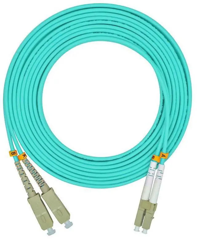 Main image of 10 Meters 33ft LC to SC Duplex 50/125 10G OM3 Multi-Mode Fiber Optic Cable Jumper Optical Patch Cord LC-SC