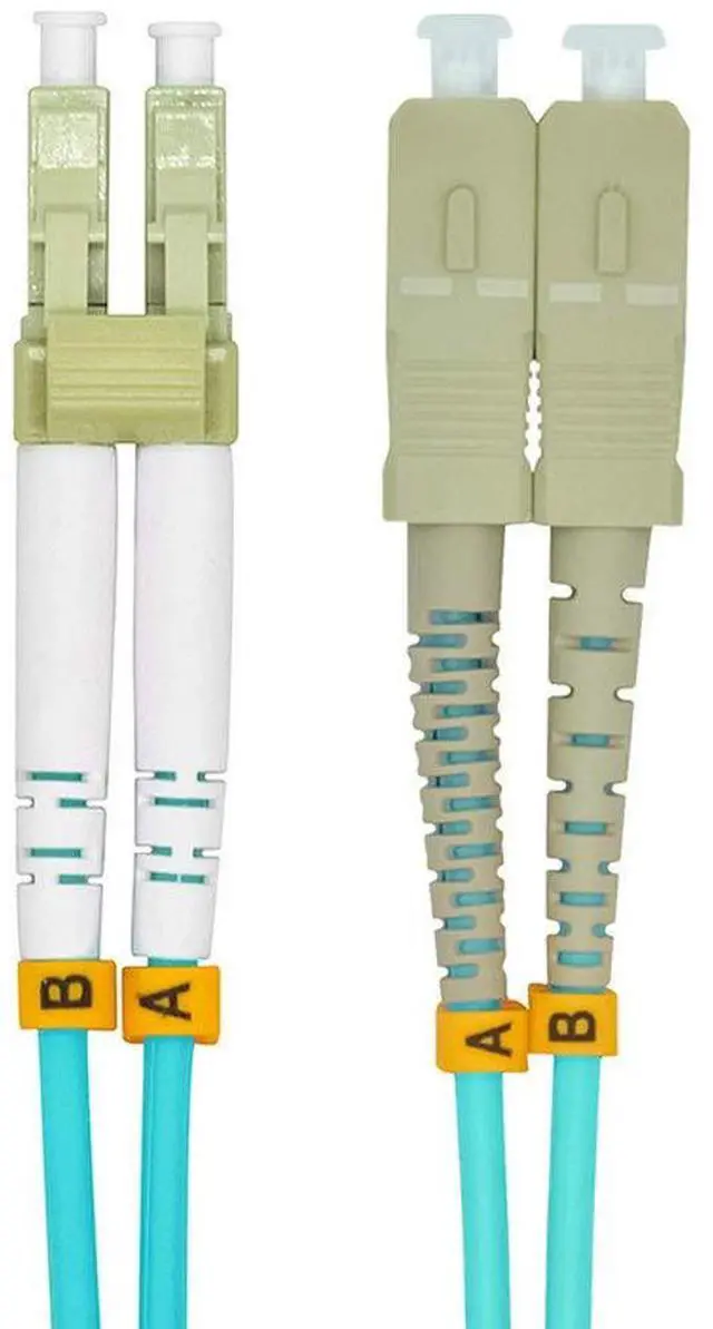 Alt view image 2 of 4 - 10 Meters 33ft LC to SC Duplex 50/125 10G OM3 Multi-Mode Fiber Optic Cable Jumper Optical Patch Cord LC-SC