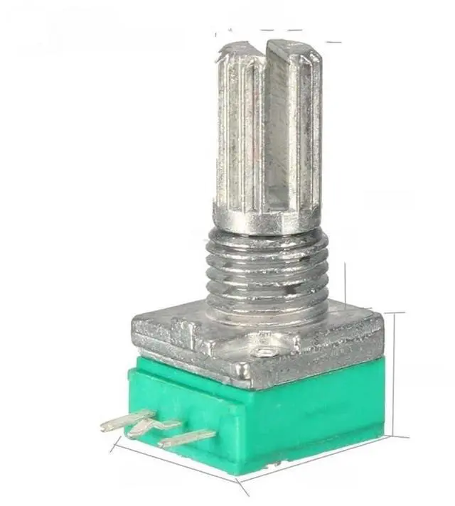 Main image of 6mm 3-pin Potentiometer Industrial Switch B10K Variable Rotary Carbon Film Resistor Switch Audio Shaft