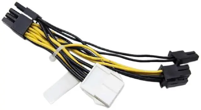 Main image of 5cm 8-pin to Two 6+2 pin GPU Power Cables for 7049, 4029, 740, and 1040 GPUs, 16AWG, 10.5A.