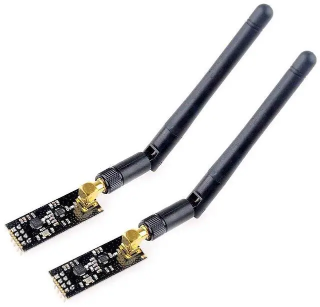 Main image of 2pcs NRF24L01+PA+LNA Wireless Transceiver RF Transceiver Module with SMA Antenna 2.4G 1100m