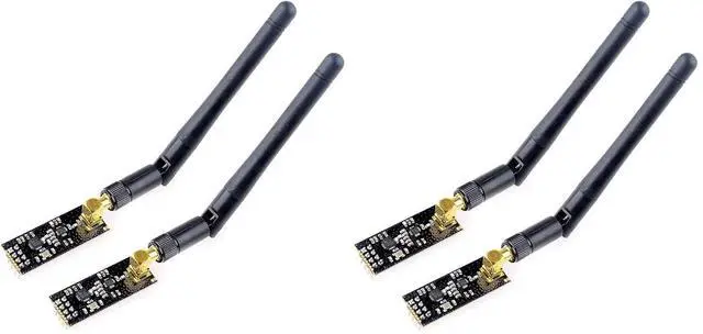 Main image of 2pcs NRF24L01+PA+LNA Wireless Transceiver RF Transceiver Module with SMA Antenna 2.4G 1100m (Pack of 2)