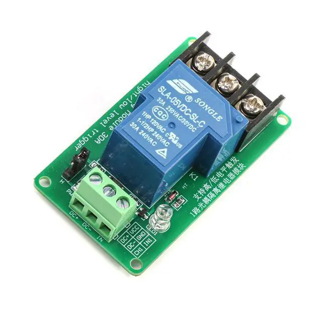 Alt view image 2 of 7 - 2pcs 5V 30A One Channel Relay Module Optocoupler Isolation High and Low Trigger 5V