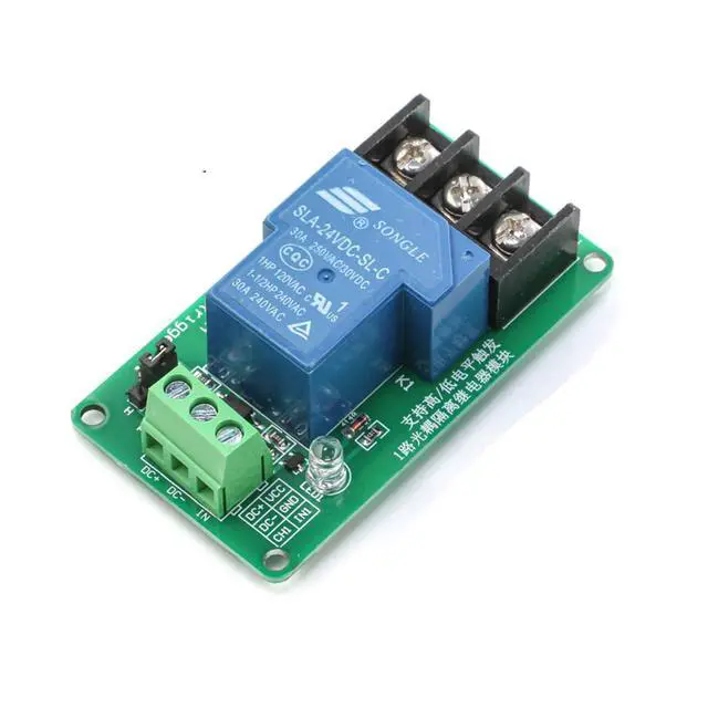 Alt view image 6 of 7 - 2pcs 24V 30A One Channel Relay Module Optocoupler Isolation High and Low Trigger 24V