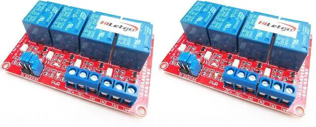 Alt view image 7 of 7 - 12V 4 Channel Relay Module with OPTO-Isolated Support High and Low Level Trigger (Pack of 2)