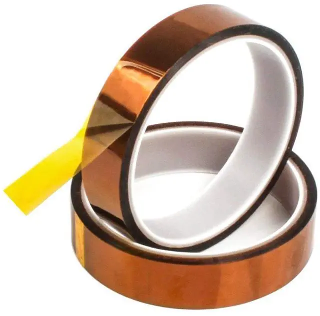 Main image of 2pcs 20mm Gold High Temperature Heat Resistant Tape Polyimide BGA Tape 100ft 30M Length