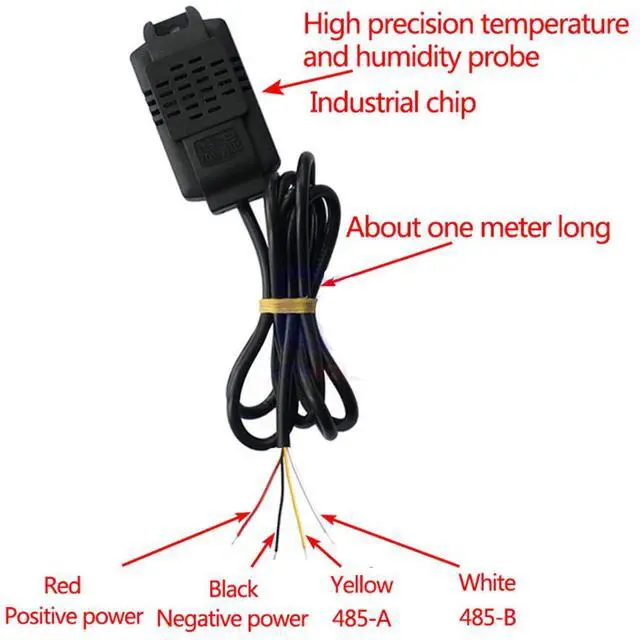 Alt view image 4 of 7 - RS485 SHT20 Temperature Humidity Sensor Module High Precision Temperature Humidity Monitor Transmitter Sensor Probe Compatible to Modbus with 1M Lead