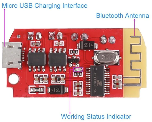 Alt view image 4 of 7 - 2pcs CT14 Stereo Bluetooth Amplifier Board 5V AMP F Class 5W+5W Amplifier Module
