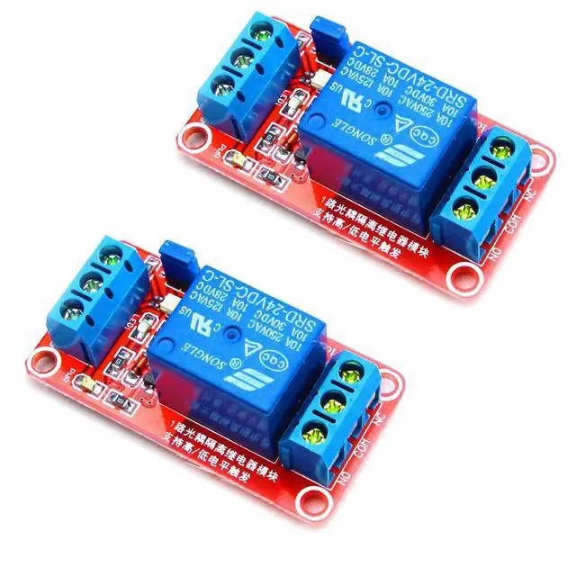 Alt view image 6 of 7 - 2pcs DC 24V 1 Channel Relay Module with OPTO Isolation Support High or Low Level Trigger