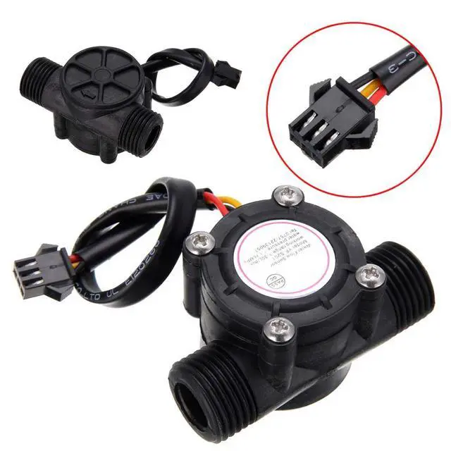 Alt view image 2 of 7 - G1/2" Water Flow Hall Sensor Switch 1-30L/min 1.75MPa Flow Meter Flowmeter Counter Water Flow Sensor