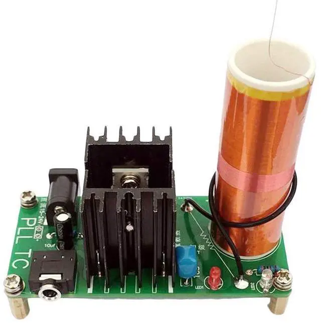 Main image of Tesla Coil Arc Experiment Plasma High Temperature High Pressure Plasma Magical Scientific Experiment Students Electronic DIY Production with Music Playback Input Voltage 15-24V 15W 2A