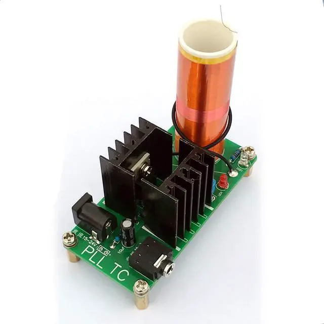 Alt view image 4 of 7 - Tesla Coil Arc Experiment Plasma High Temperature High Pressure Plasma Magical Scientific Experiment Students Electronic DIY Production with Music Playback Input Voltage 15-24V 15W 2A
