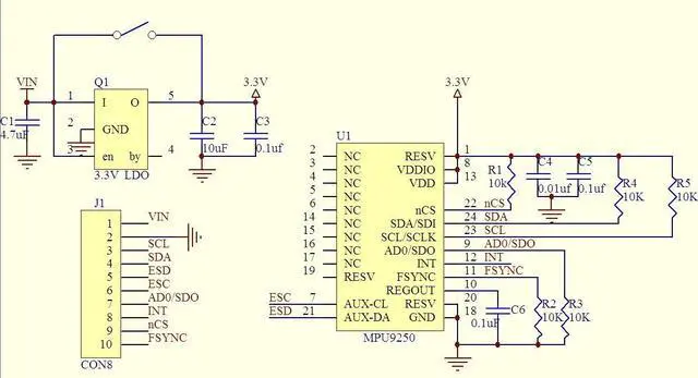 Alt view image 4 of 7 - MPU9250 GY-9250 9-Axis 9 DOF 16 Bit Gyroscope Acceleration Magnetic Sensor 9-Axis Attitude +Gyro+Accelerator+Magnetometer Sensor Module IIC/SPI (Pack of 2)