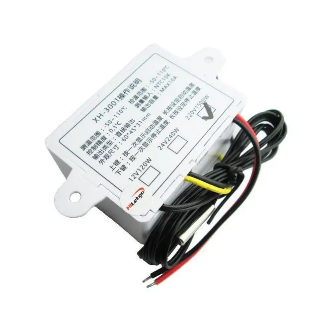 Alt view image 2 of 7 - 220V Digital LED Temperature Controller Thermostat Control Switch NTC 10K Probe XH-W3001