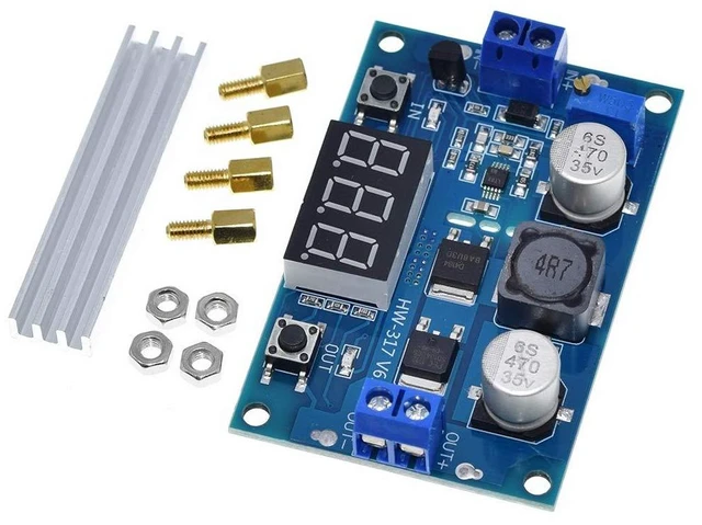 Alt view image 2 of 5 - DC-DC Step Up Booster Converter 3-35VDC to 3.5-35VDC With LED Voltmeter Module P