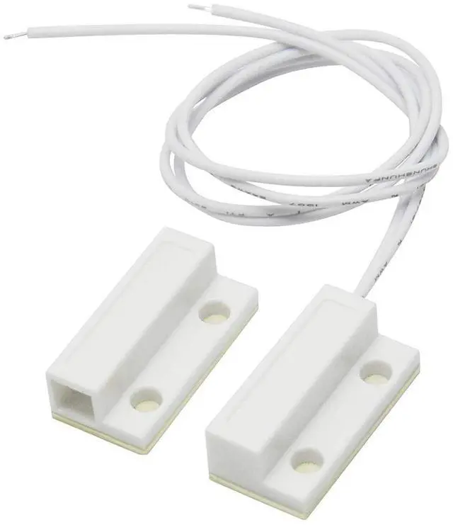 Alt view image 2 of 7 - 5 Pairs MC-38 Magnetic Door Switch Window Magnetic Switch Home Alarm Sensor Normally Closed (NC)