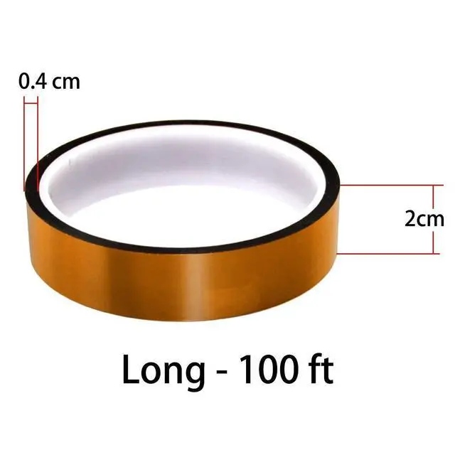 Alt view image 7 of 7 - 2pcs 20mm Gold High Temperature Heat Resistant Tape Polyimide BGA Tape 100ft 30M Length